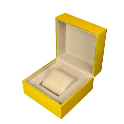 China Watch Packing Multicolor Fiberboard Painting Wooden Box Custom Simple Watch Gift Box With Pillow for sale