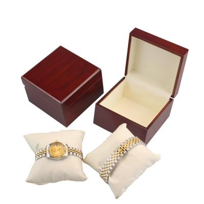 China Watch Packing Simple Wooden Watch Jewelry Gift Box Premium Simple Gift Box With Pillow for sale