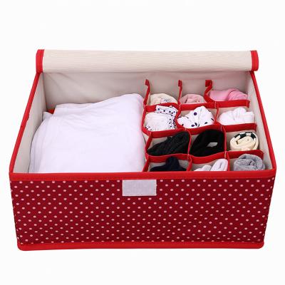 China Viable Thickened Two-in-one Covered Clothing Organizer Underwear Socks Storage Box for sale