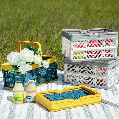 China Sustainable Portable Folding Portable Basket Food Basket Picnic Basket for sale