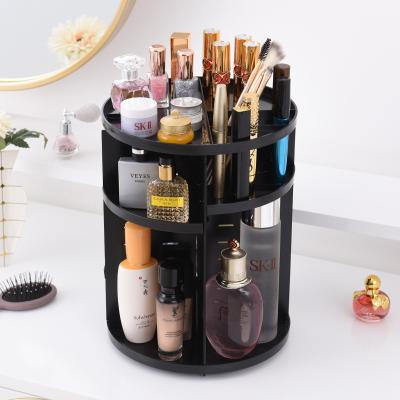 China 360 Degree Rotating Plastic Multifunctional Viable Skin Care Cosmetics Storage Box for sale