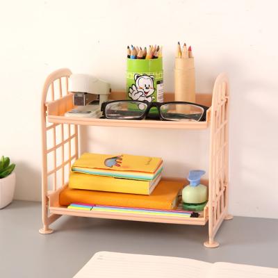 China Double-Layer Sustainable Cavity Storage Rack Kitchen Spice Bottle Storage Cosmetic Table Rack for sale