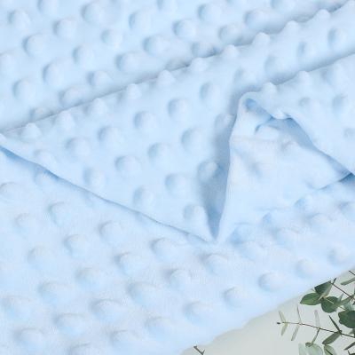 China Free Sample Breathable Super Soft Polyester 100% OEM Baby Heart Blanket Plush Minky Dot Fabric for sale