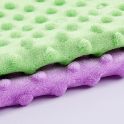 China Memory Minky Dot Fabric OEM Free Sample 100% Super Soft Polyester Baby Heart Blanket Plush for sale