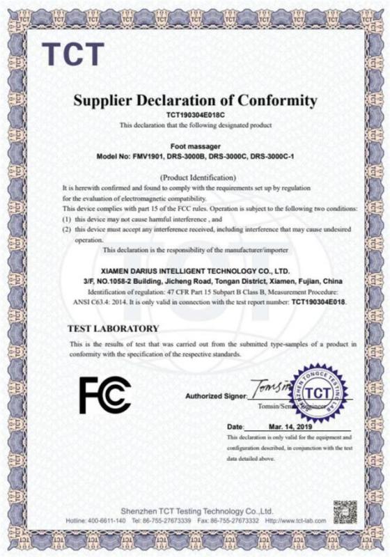 FCC - Xiamen Darius Intelligent Technology Co., Ltd.