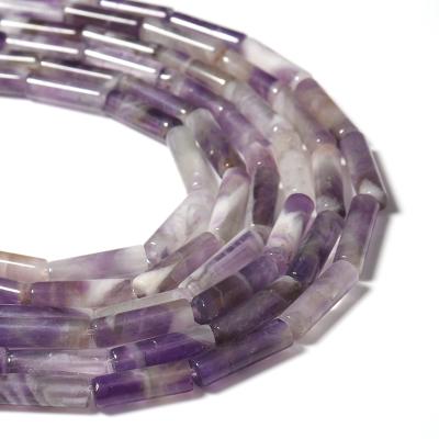 China DIY Jewelry Hand Making LUYAO Wholesale 13*4MM Cylindrical Amethyst Loose Spacer Beads For Jewelry Making Bracelet for sale