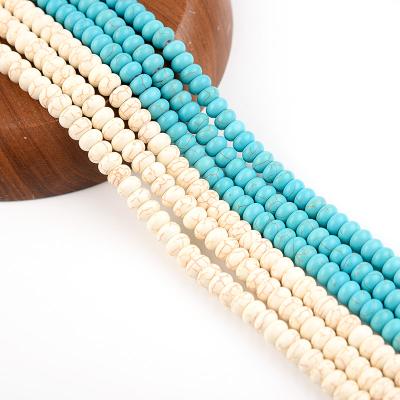 China DIY Jewelry Hand Making Wholesale 4x6 Abacus Beads White Turquoise For Jewelry Making for sale