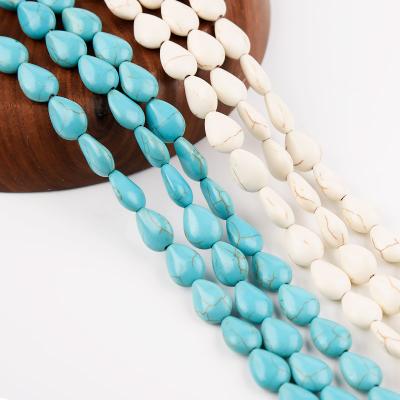 China DIY Jewelry Hand Making Natural Stone Melon Seed Beads 8x10 White Turquoise For Jewelry Making Wholesale for sale