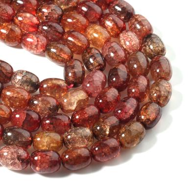 China DIY Jewelry Hand Making 10*13.5mm Curry Red Mixed Color Bead Glass Floral Beads Beads For DIY Jewelry Making Accessory for sale