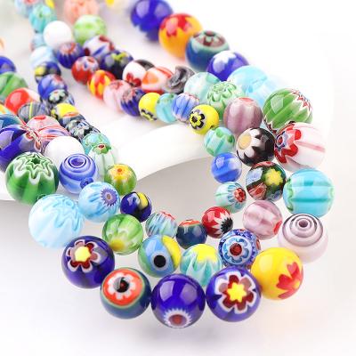 China DIY Jewelry Hand Making New Style Wholesale Thousand Flower Glass Beads Plum Shaped Beads For Jewelry Making for sale