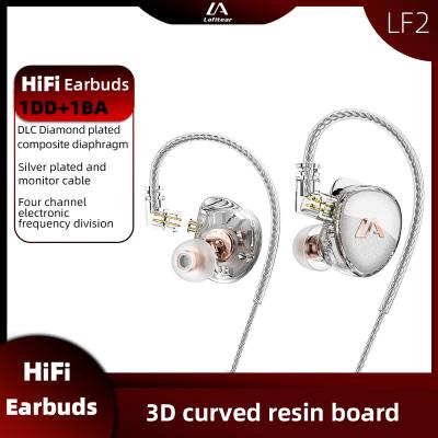 China In-ear 2022 Lafitear LF2 1BA + 1DD Hybrid In-Ear Unit Hi-Fi Headphones Bass Sports Noise Cancelling Earphones for sale