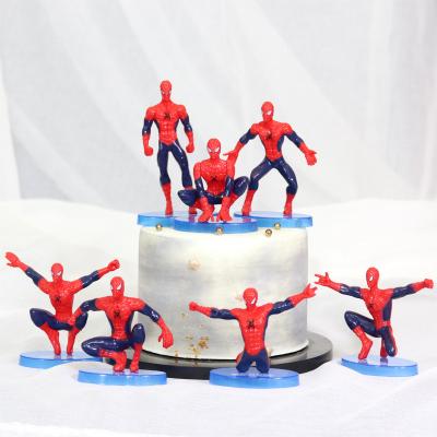 China Hot Selling Artificial Spiderman Marvel Superhero Anime Toy Figure Tabletop Cake Decorations Action Numbers for sale