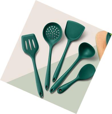 China Sustainable Kitchen Supplies Silicone Kitchenware Five-piece Set Kitchen Tools Cooking Spatula Set Silicone Heat Resistant Cooking Tool for sale