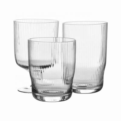 China Freshness Preservation Stripped Drinking Glass Set for sale