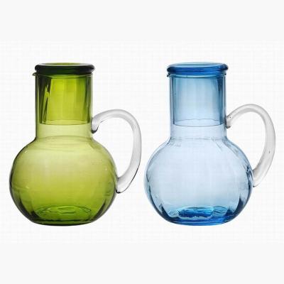 China Viable colored glass pitcher and crafting glass cup for sale