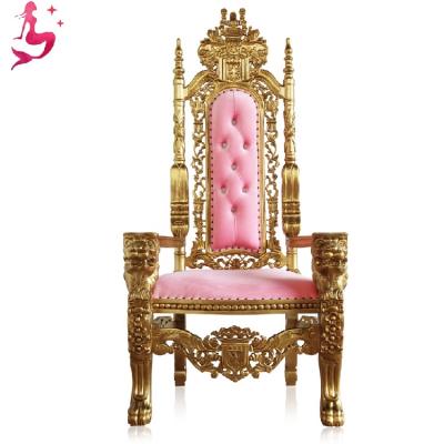 China Modern Rose Gold Luxury High Grade Wedding Royal Groom Sofa and Bride King Throne Chairs for sale