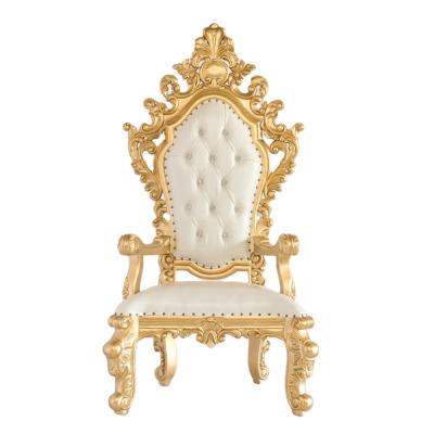 China Modern Cheap Price Wedding High Back Sofa Gold Luxury Royal Throne Chairs For Event Party for sale