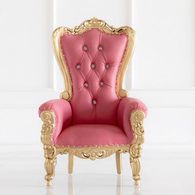 China Solid Wood Pink Wedding Banquet Furniture Frame Birdcage King King Throne Event Chairs Throne for sale