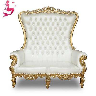 China Modern Modern Style Leather Hotel Furniture 2 Seats Throne Wedding Event Chairs For Bride And Groom for sale