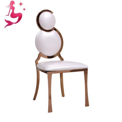 China Modern Luxury S Circle Design High Back Rose Gold Stainless Steel Banquet Chairs Wedding For Sale for sale