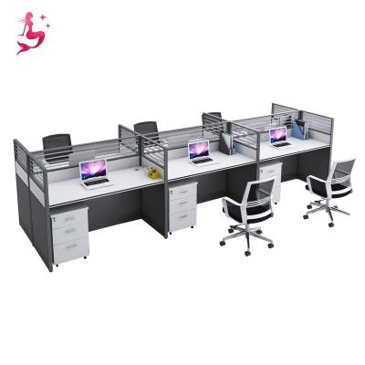 China Special design staff combination white sturdy hot-selling desk with acrylic partition for sale