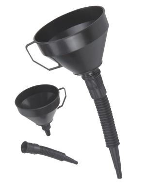 China Black Plastic PP Funnel Filter With Flexible Tube for sale