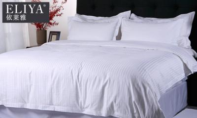 China Modern First Grade Stripe Luxury Hotel Bed Linen Double Size for sale