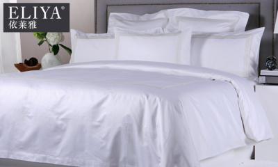 China Professional Luxury Hotel Bed Linen Cover Bedding Sheet Set White Cotton for sale