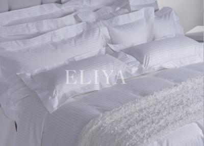 China One cm Stripe 250TC Comfortable Luxury Hotel Bedding Sets White Combed Cotton for sale