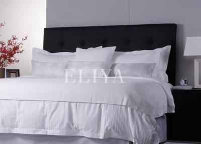 China 250TC Combed Cotton Striped Luxury Hotel Bedding Sets , Hotel Style Bed Sheet Set for sale