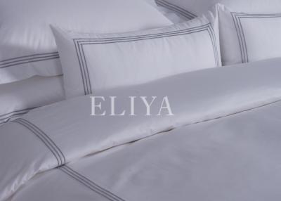 China Polycotton or 100% Cotton Soft  Luxury Hotel Bedding Sets White 3 Lines Style for sale