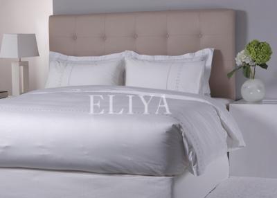 China Hemstitch 400-Thread-Count Egyptian Cotton Sateen Bed Sheet Set Single Size / Double Size for sale