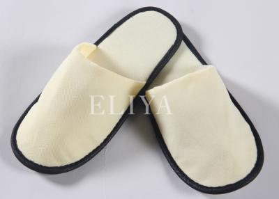 China Non-Slip Cotton Hotel Brushed Fabric Closed Toe Slippers , Hotel Disposable Shower Shoes for sale