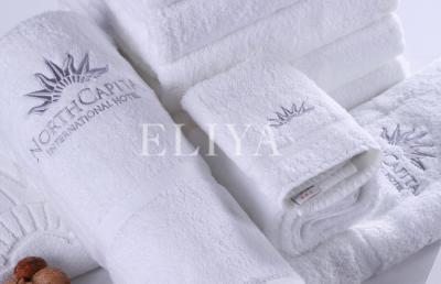 China Jacquard Logo Soft Luxury Hotel Bath Towels Sets , Cotton Large Hotel Bath Towel for sale