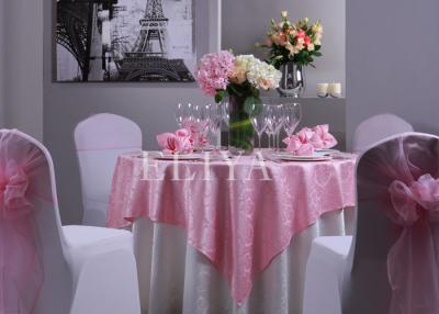 China Wedding Party Beautiful Jacquard Hotel Table Cloth With Customized Size and Color for sale