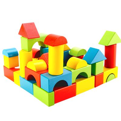 China Wholesale Modern Design Eco-friendly//Environmental/Healthy Educational Toys Block Building Block Cheap Toy Set Rainbow DIY Toy Wood for sale