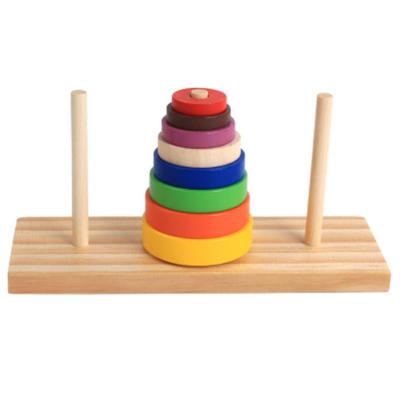 China Wholesale Early Education Educational Toys Teaching To Education Montessori Kid's Toys Rainbow Wooden Tower for sale