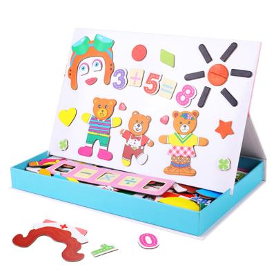 China Custom Educational Wooden Toys Creative Magnetic Jigsaw Puzzle Eco-friendly for sale