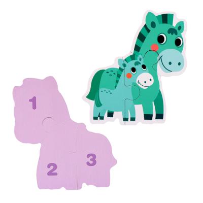 China Hot Sale 33 Pcs Wooden Kids 3d Wooden Animals Puzzle Educational Toys Kids Puzzle For Toddlers Children for sale