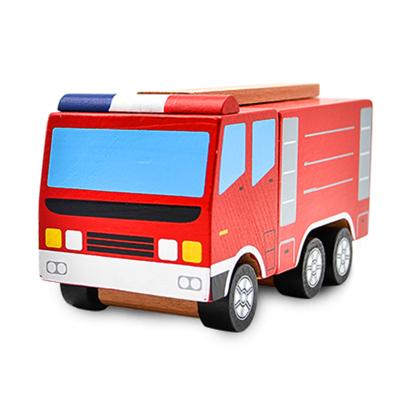 China 2020 New Arrival Wooden Fire Truck Eco-friendly Material Fire Truck Fighting Toy Educational Montessori Solid For Kid for sale