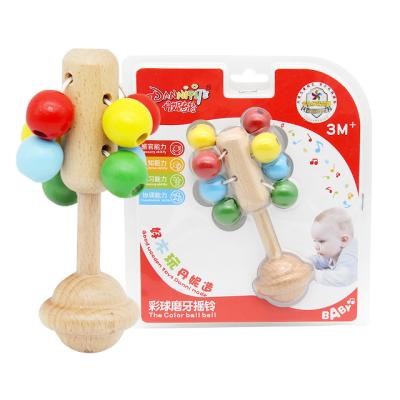 China Wholesale Children's Musical Toy Safe Non-Toxic Natural Wooden Eco-friendly Toy Rattle Craft Baby Rattle for sale