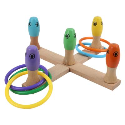 China Early Education Wood Toys Environmental Friendly Puzzle Ring Fishing Bowling 3 in 1 Toys Other Educational Toys for sale