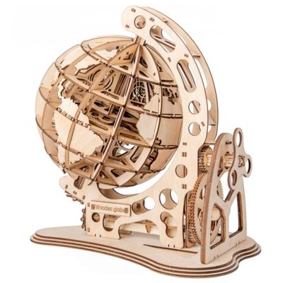 China Global Premiere Kids DIY Crafts 3D Jigsaw Educational Rotary Cognitive Assembly Laser Cutting Wooden Puzzle For Children LLX-6029 for sale