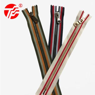 China Auto Lock Zipper Manufacturers 3# Metal End End Zipper Lace Up Custom Decorative Zipper Backing for sale