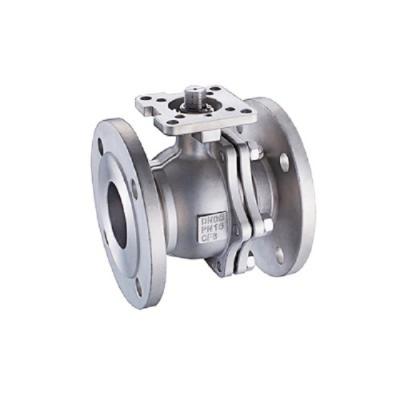 China DIN F4 Floating Ball Valve Flanged Ball Valve PN16 With ISO5211 Mounting Bracket Locking Handle for sale