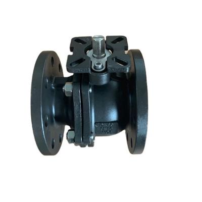 China WCB Cast Steel High PN16 DIN 2PC Fixing Bracket General Flange Ball Valve With Handle Lock Device for sale