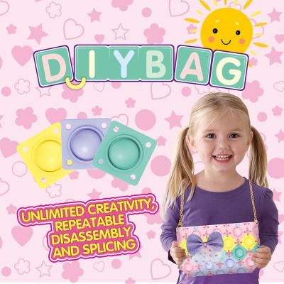 China Relieve Stress DD290 Kids Girls Gift Busy Person Purse Joint Toy Push Bubble Sensory Coin Purse Bag Key Storage Bust DIY Bag for sale