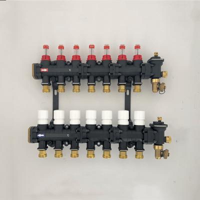 China Radiant Floor Heat Manifolds, EP Radiant Heat Manifold,Nylon Manifold with flow meter with bracket for Radiant heating for sale