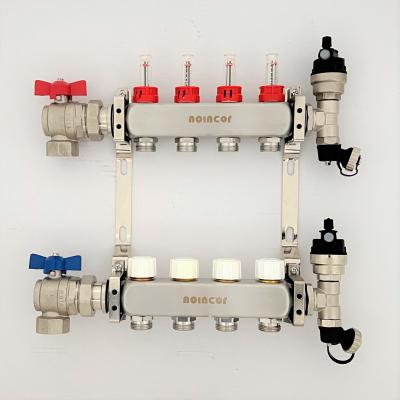 China stainless steel radiant water heating manifolds for central heating system, floor heating manifold en venta