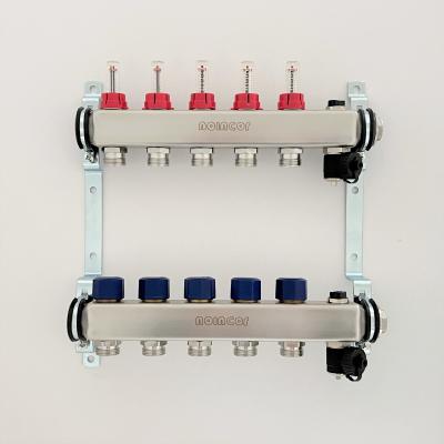 China Stainless Steel Central Floor Heating Pipe Manifold , Pex Radiant Floor Heating Manifold Assembly for sale